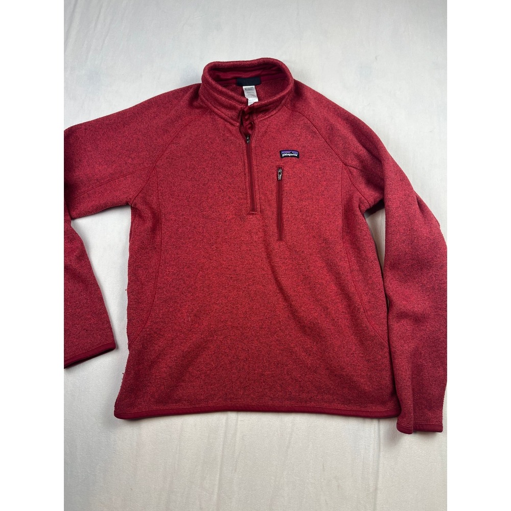 Patagonia Better Sweater 1/4 Zip Pullover Mens Medium Red Heather Fleece 25527